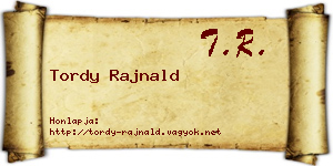 Tordy Rajnald névjegykártya